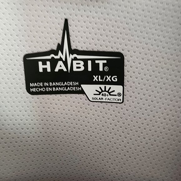 HABIT Mens XL Long Sleeve Fishing Shirt Tan UPF 40+ Protection Roll Tab Sleeve - Picture 3 of 12